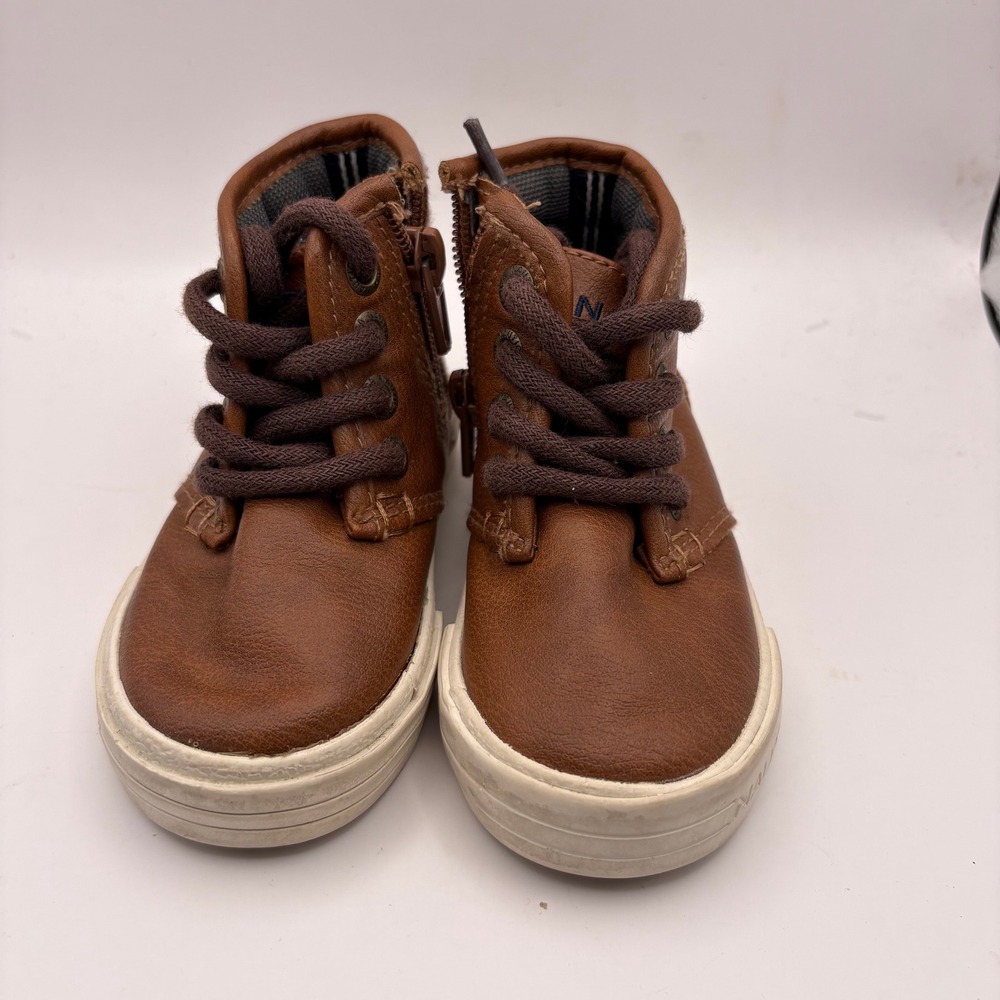 Nautica Little Breakwater Toddler Boys Brown High Top Sneakers Size 5 Zip Up
